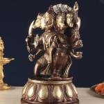 Brass Panchmukhi Hanuman Dual Tone Chola Idol | 13.5" x 9" x 7.5" (34.3 x 22.9 x 19.1 cm) | 9 kg Five-Faced Sacred Art | Heritage Murti